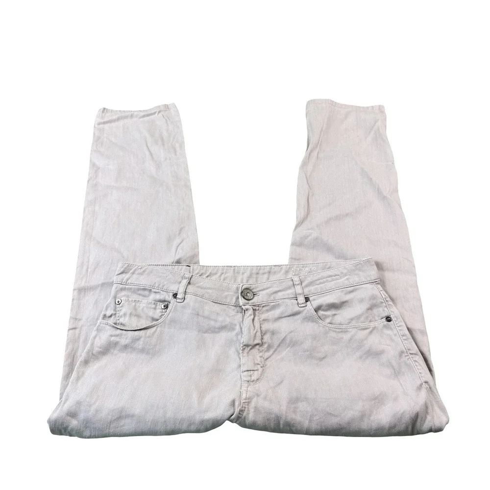 PT Torino Light Pink Linen Cotton Blend Mens 5 Pocket Pant Size 35x29